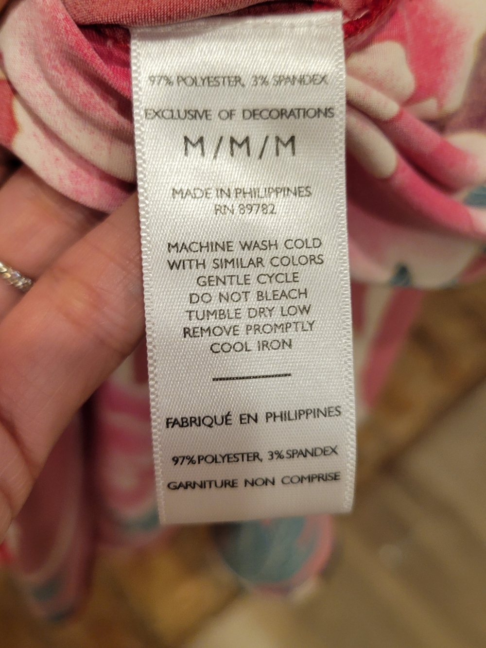 Natori Red and Cream Floral Print Caftan - Picture 3 of 5